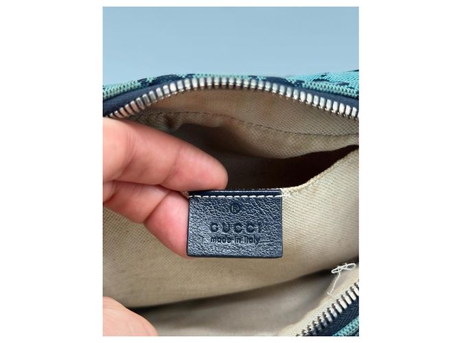 Borsa Gucci GG Marmont in denim blu - vista 10