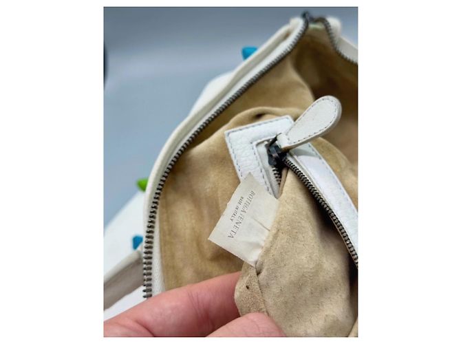 Knot Bottega Veneta Bolsa de bolinhas com nó em couro de bezerro granulado Branco - vista 10