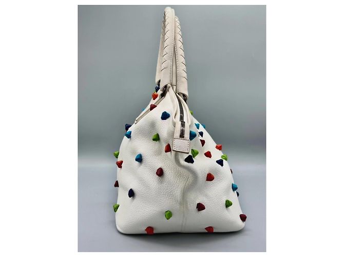 Knot Bottega Veneta Bolsa de bolinhas com nó em couro de bezerro granulado Branco - vista 2