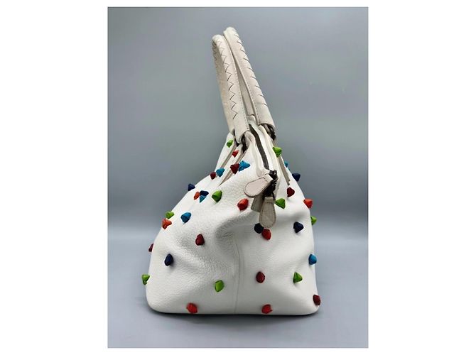 Knot Bottega Veneta Bolsa de bolinhas com nó em couro de bezerro granulado Branco - vista 4