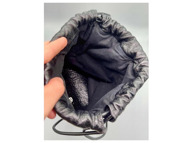 Balenciaga Bazar Graffiti Drawstring Backpack Black - view 6