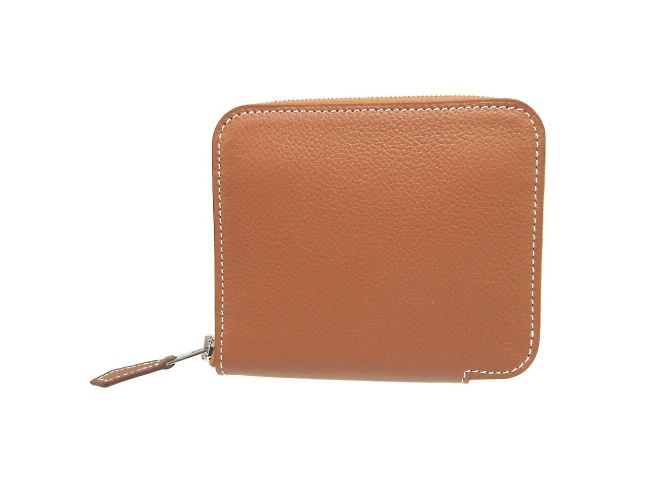 Monedero compacto B de seda Azap de Hermès Dorado - vista 2
