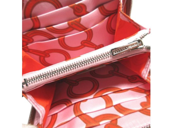 Monedero compacto B de seda Azap de Hermès Dorado - vista 5