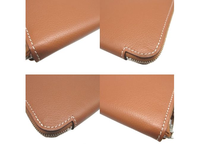 Monedero compacto B de seda Azap de Hermès Dorado - vista 8