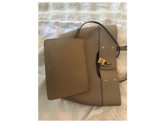 Borsa tote Chloé ABY in pelle taupe - vista 2