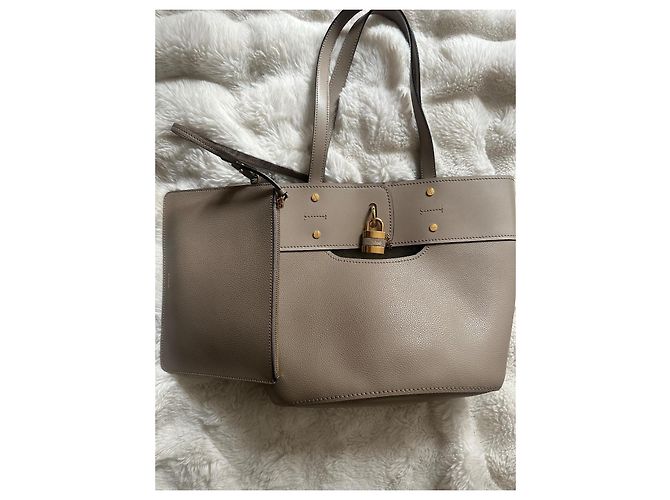 Borsa tote Chloé ABY in pelle taupe - vista 8