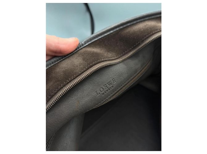 Loewe Borsa in suede Amazona Marrone Marrone scuro - vista 13