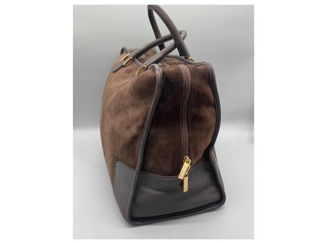 Loewe Borsa in suede Amazona Marrone Marrone scuro - vista 3