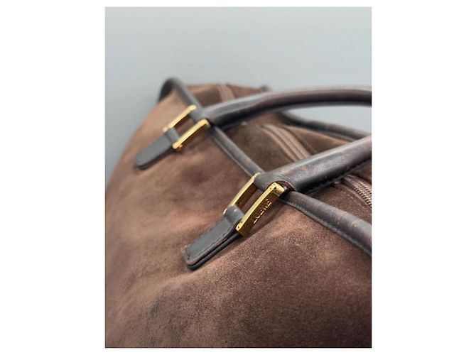 Loewe Borsa in suede Amazona Marrone Marrone scuro - vista 4
