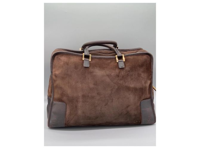 Loewe Borsa in suede Amazona Marrone Marrone scuro - vista 5