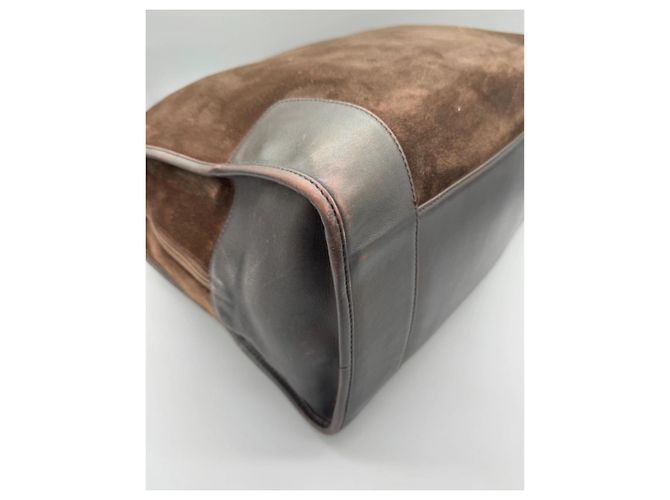Loewe Borsa in suede Amazona Marrone Marrone scuro - vista 8