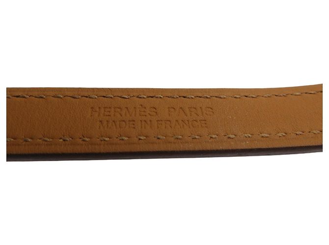 Pulseira de couro Swift estampada U Rival Double Tour da Hermès Laranja - vista 7