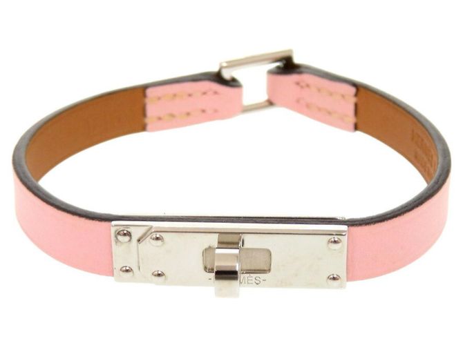 Bracciale charm Micro Kelly in pelle Swift di Hermès Rosa - vista 2