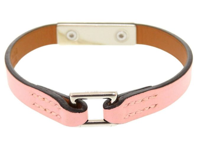 Bracciale charm Micro Kelly in pelle Swift di Hermès Rosa - vista 3