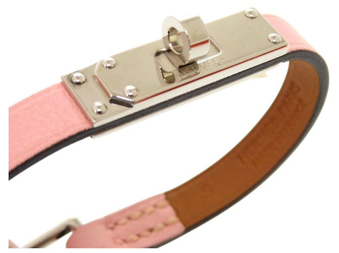 Bracciale charm Micro Kelly in pelle Swift di Hermès Rosa - vista 4