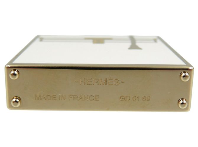 Hermès Curiosité Kelly Gold Charm Anhänger Weiß Golden - Ansicht 5