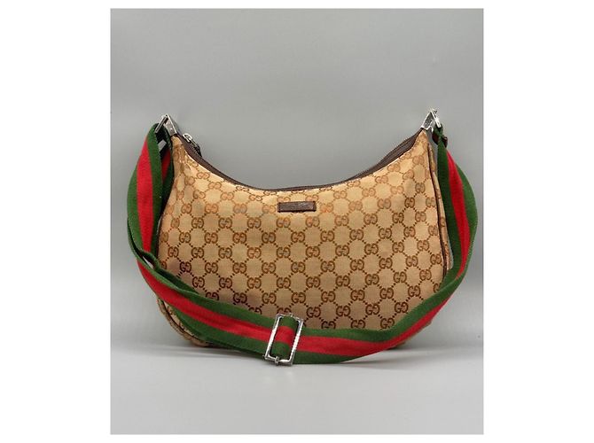 Borsa Gucci Ophidia Hobo Marrone in Tela - vista 2