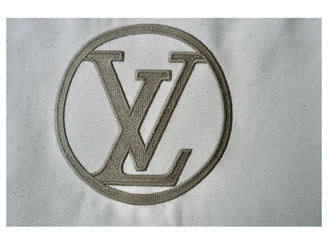 LOUIS VUITTON Bolsa tote de algodón reciclado coleccionista NUEVA Blanco roto - vista 3
