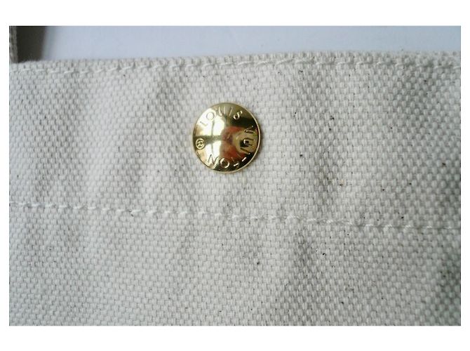 LOUIS VUITTON Bolsa tote de algodón reciclado coleccionista NUEVA Blanco roto - vista 4