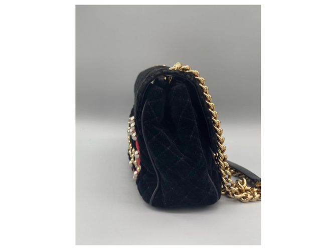 Dolce & Gabbana Borsa a Spalla Lucia in Velluto Nero - vista 2