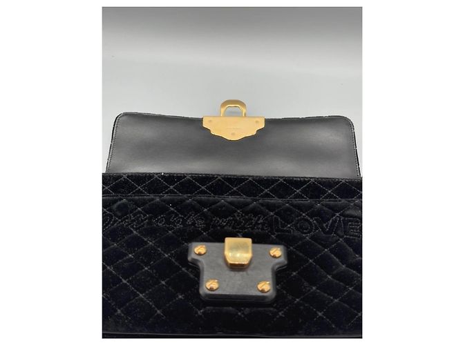 Dolce & Gabbana Borsa a Spalla Lucia in Velluto Nero - vista 7