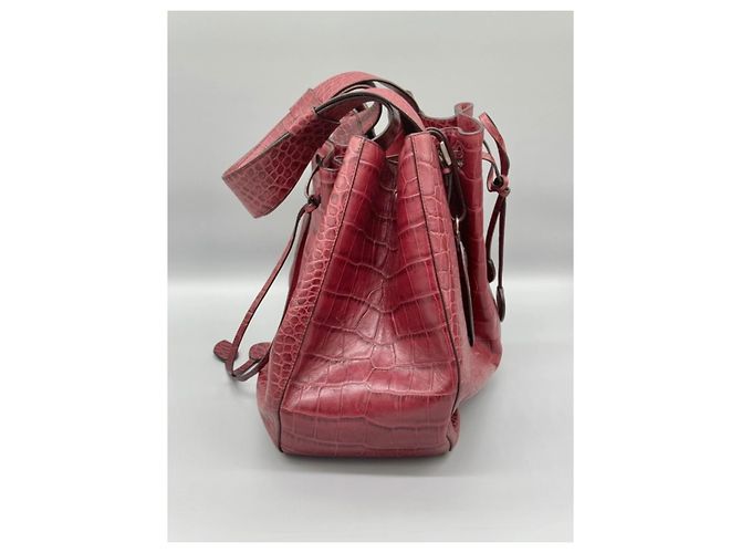 Alaïa Bolsa tote de couro com estampado de crocodilo - vista 2
