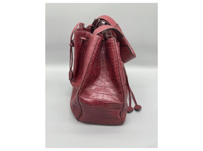 Alaïa Bolsa tote de couro com estampado de crocodilo - vista 3