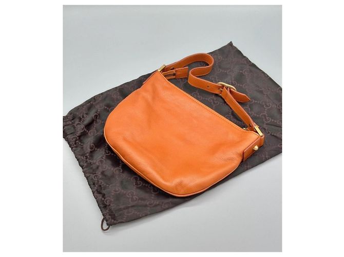 Piccola borsa a mano Gucci in pelle arancione - vista 2