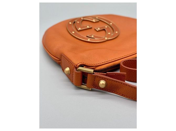 Piccola borsa a mano Gucci in pelle arancione - vista 4