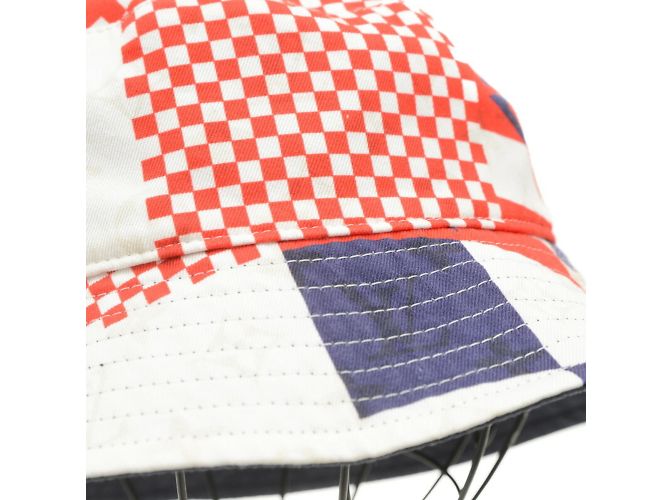 Cappello bucket reversibile Damier Flags Louis Vuitton Bianco Rosso Blu navy - vista 6