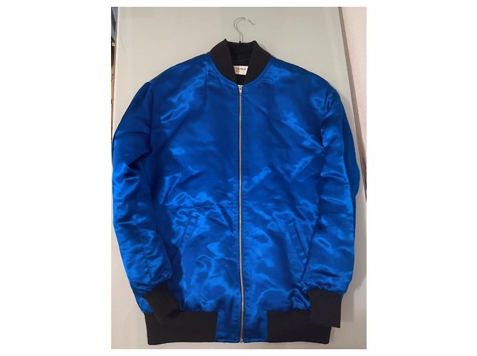 Saint Laurent Giacca bomber con ricamo Blu navy - vista 2