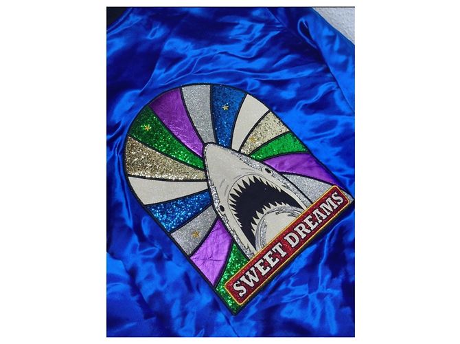 Saint Laurent Giacca bomber con ricamo Blu navy - vista 5