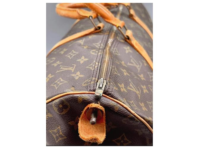 Louis Vuitton Borsa Boston Keepall 50 Monogram Marrone - vista 3