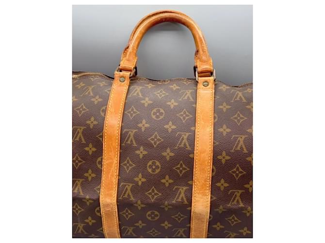 Louis Vuitton Borsa Boston Keepall 50 Monogram Marrone - vista 5
