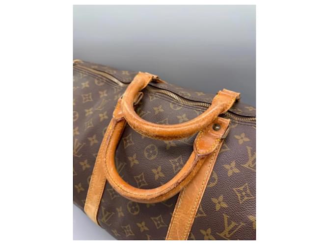 Louis Vuitton Borsa Boston Keepall 50 Monogram Marrone - vista 9