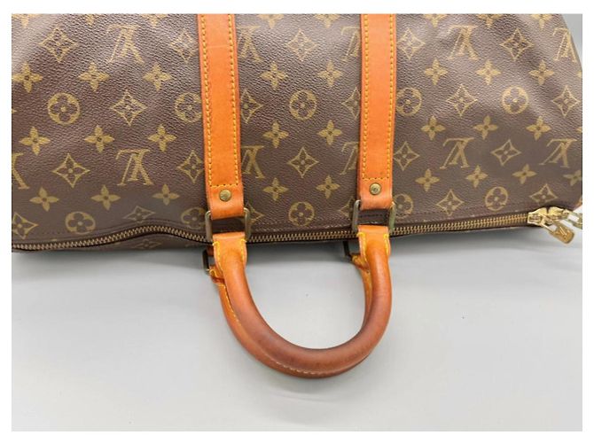 Borsa da viaggio Louis Vuitton Keepall 45 Marrone Pelle - vista 10