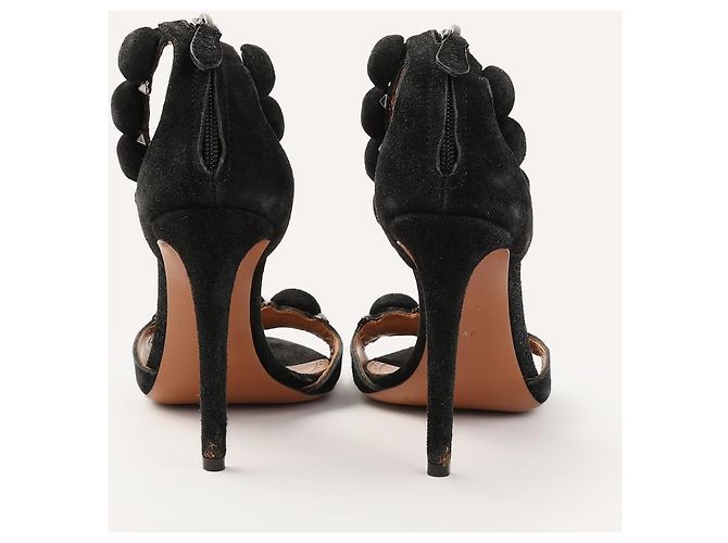 Sandali Alaïa Bombe in suede nero tacco 11 cm - vista 4