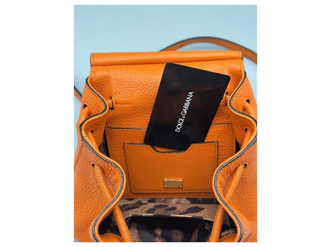 Zaino Dolce & Gabbana in pelle arancione - vista 12