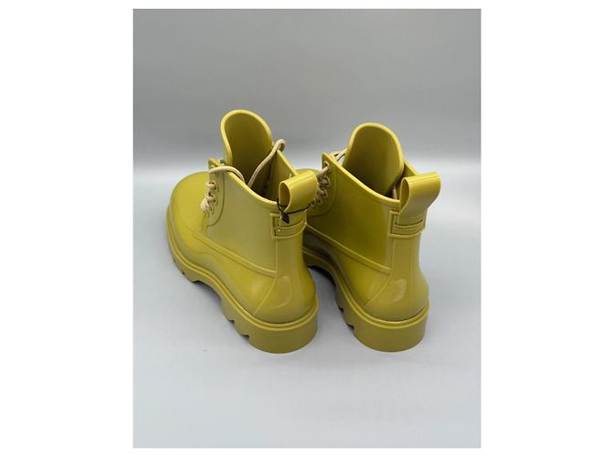 Stivaletti con lacci Bottega Veneta in gomma verde lime Verde scuro - vista 7