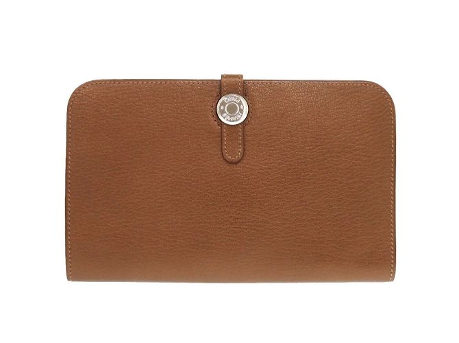 Hermès Cartera larga de cuero Chevre Bronze Midosuji limitada Hermes Dogon GM Bronce - vista 2