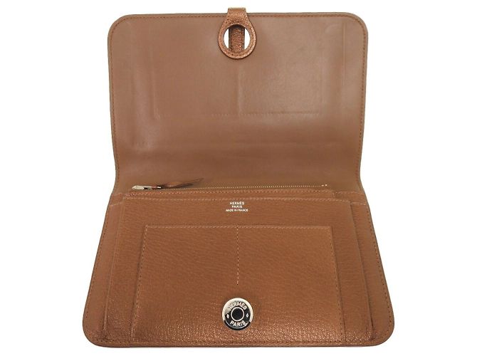 Hermès Cartera larga de cuero Chevre Bronze Midosuji limitada Hermes Dogon GM Bronce - vista 5