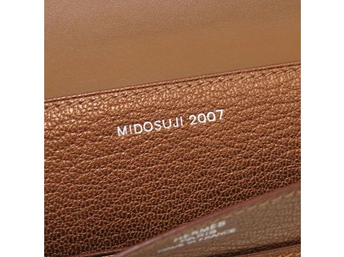 Hermès Cartera larga de cuero Chevre Bronze Midosuji limitada Hermes Dogon GM Bronce - vista 6