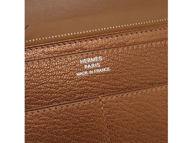 Hermès Cartera larga de cuero Chevre Bronze Midosuji limitada Hermes Dogon GM Bronce - vista 8