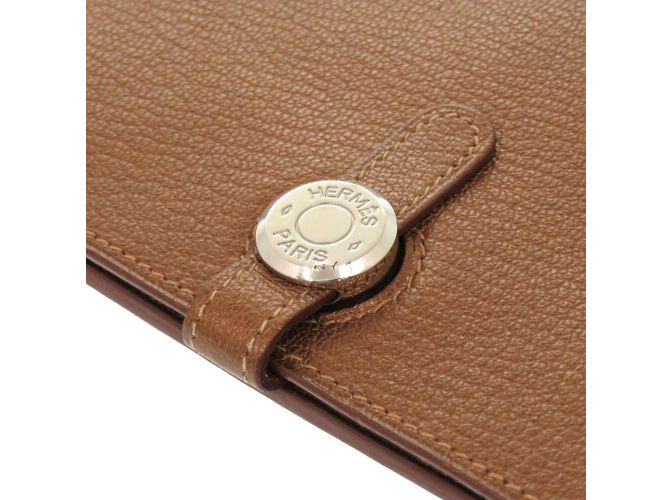 Hermès Cartera larga de cuero Chevre Bronze Midosuji limitada Hermes Dogon GM Bronce - vista 9