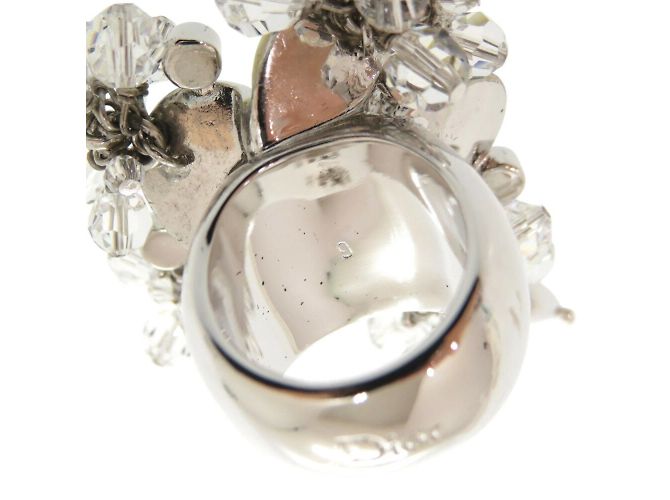 Silberner Ring mit Blumenmotiv von Christian Dior Weiß - Ansicht 7