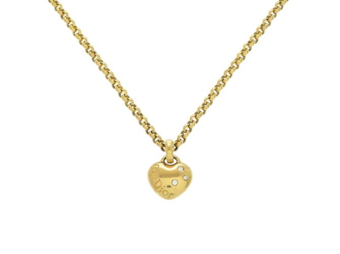 Collana in metallo dorato a forma di cuore Christian Dior D'oro - vista 2