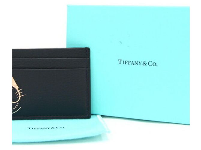Tiffany & Co Portacarte in pelle nera Tiffany - vista 4