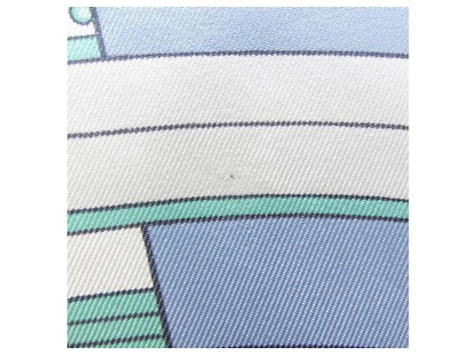 Hermès Sciarpa Hermes LA BERLINE BAYADERE Bianco Blu - vista 3