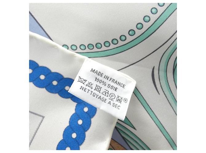 Hermès Sciarpa Hermes LA BERLINE BAYADERE Bianco Blu - vista 4