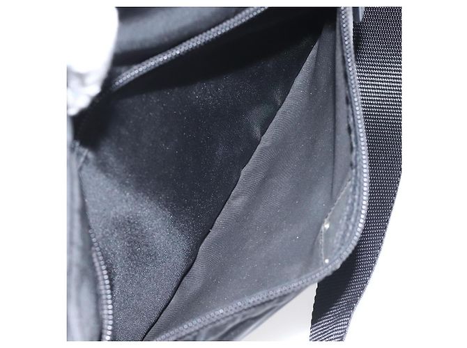 PRADA Bolso de Hombro de Nylon Negro Plateado Auténtico 111866 Plata - vista 11